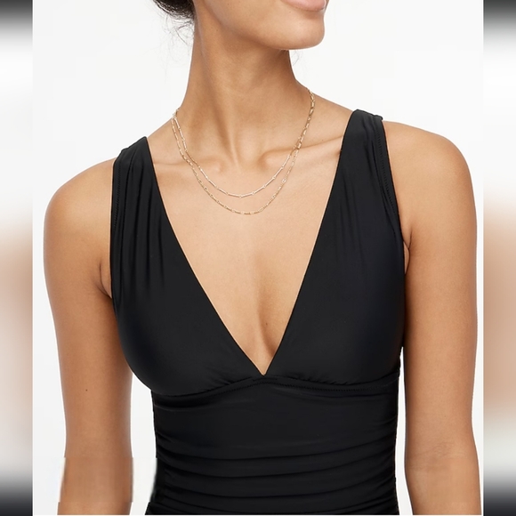J. Crew Factory V-neck Ruched Swimsuit - NWT - Picture 2 of 5